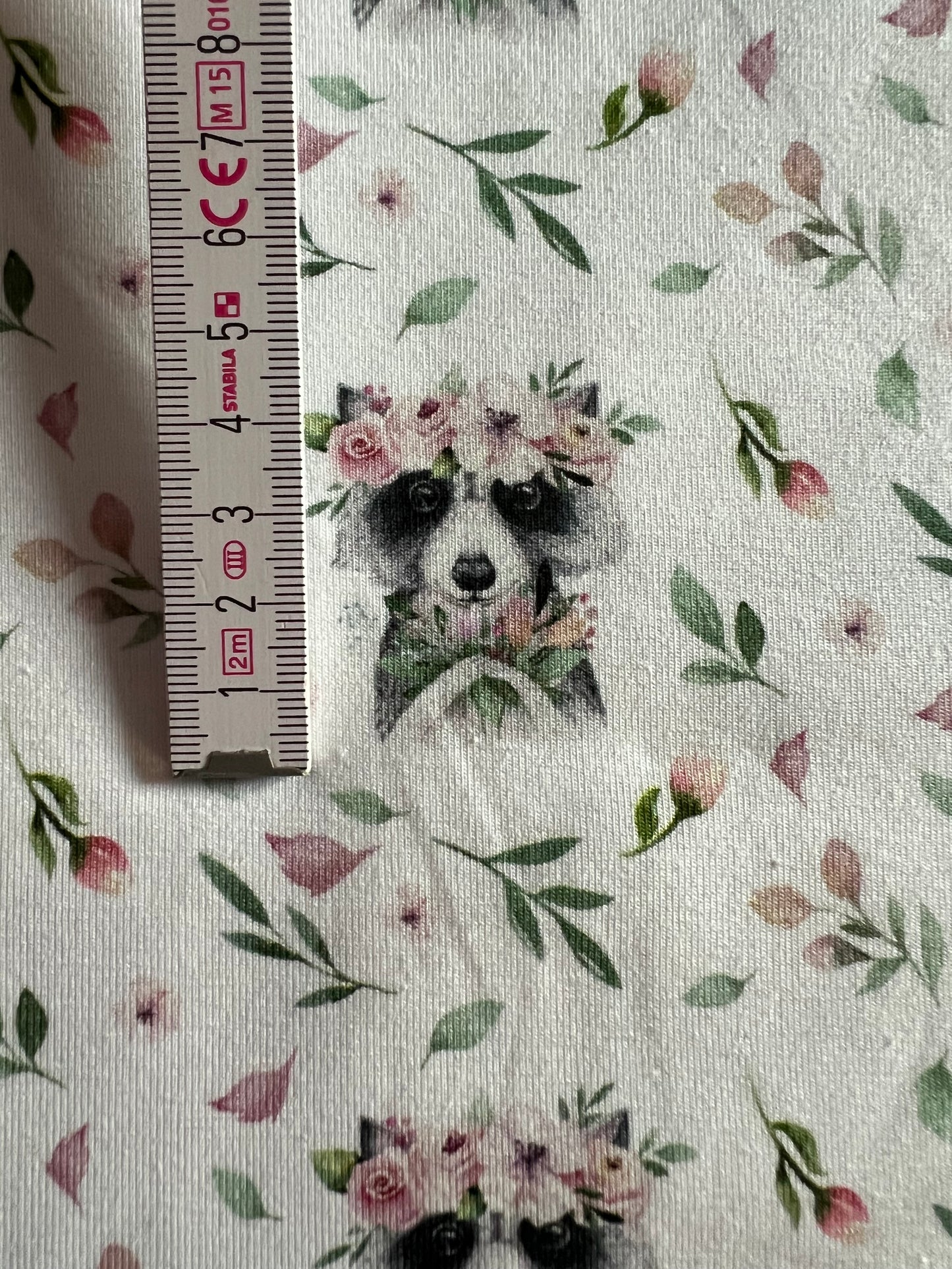 Jersey "Waschbär mit Blumen"