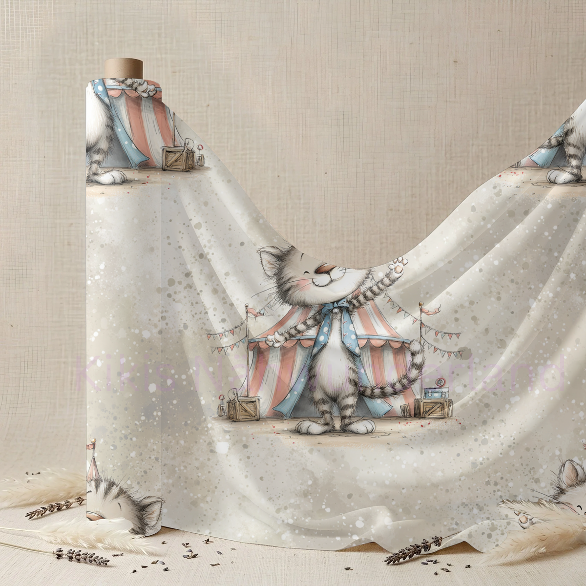 Magic Knuffel- Katze, Zirkus, Stoff, Meterware, Eigenproduktion