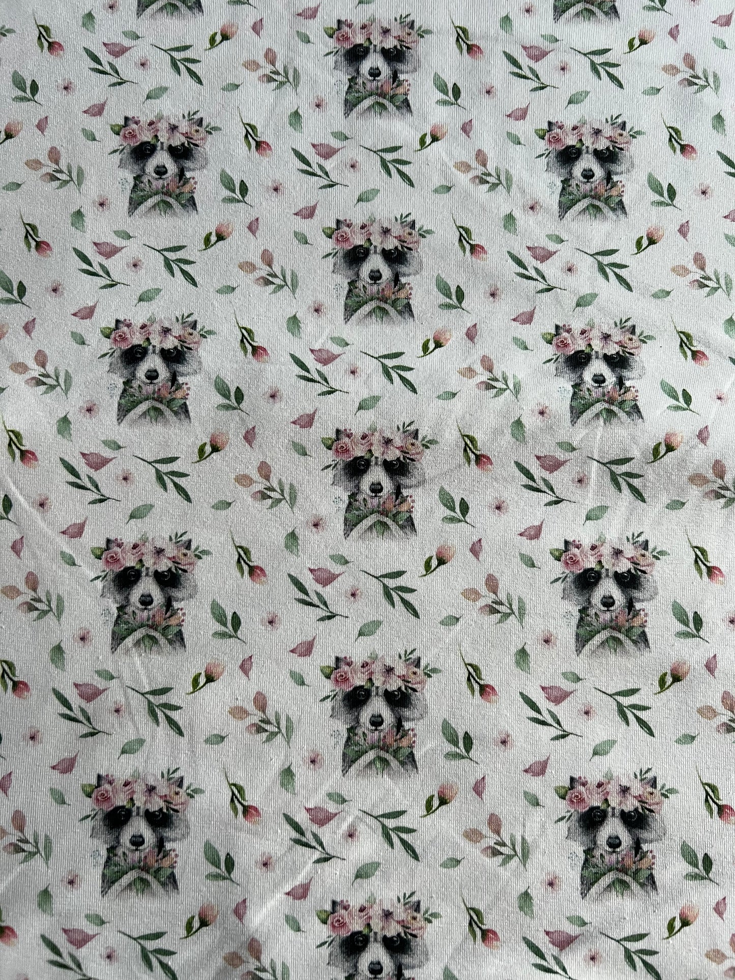 Jersey "Waschbär mit Blumen"