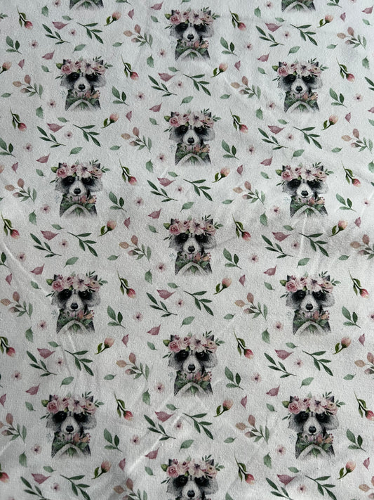 Jersey "Waschbär mit Blumen"