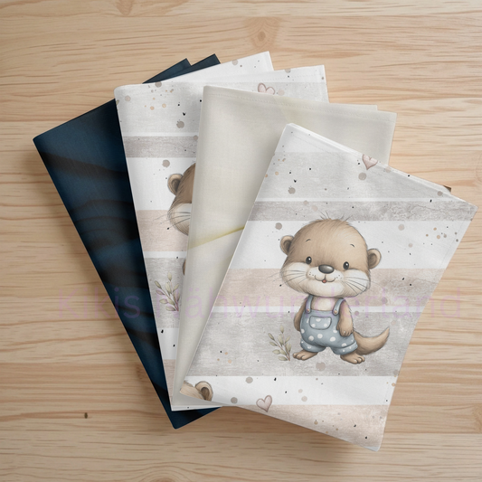 Otter mit Latzhose- Otter, Stoff,Meterware, Eigenproduktion
