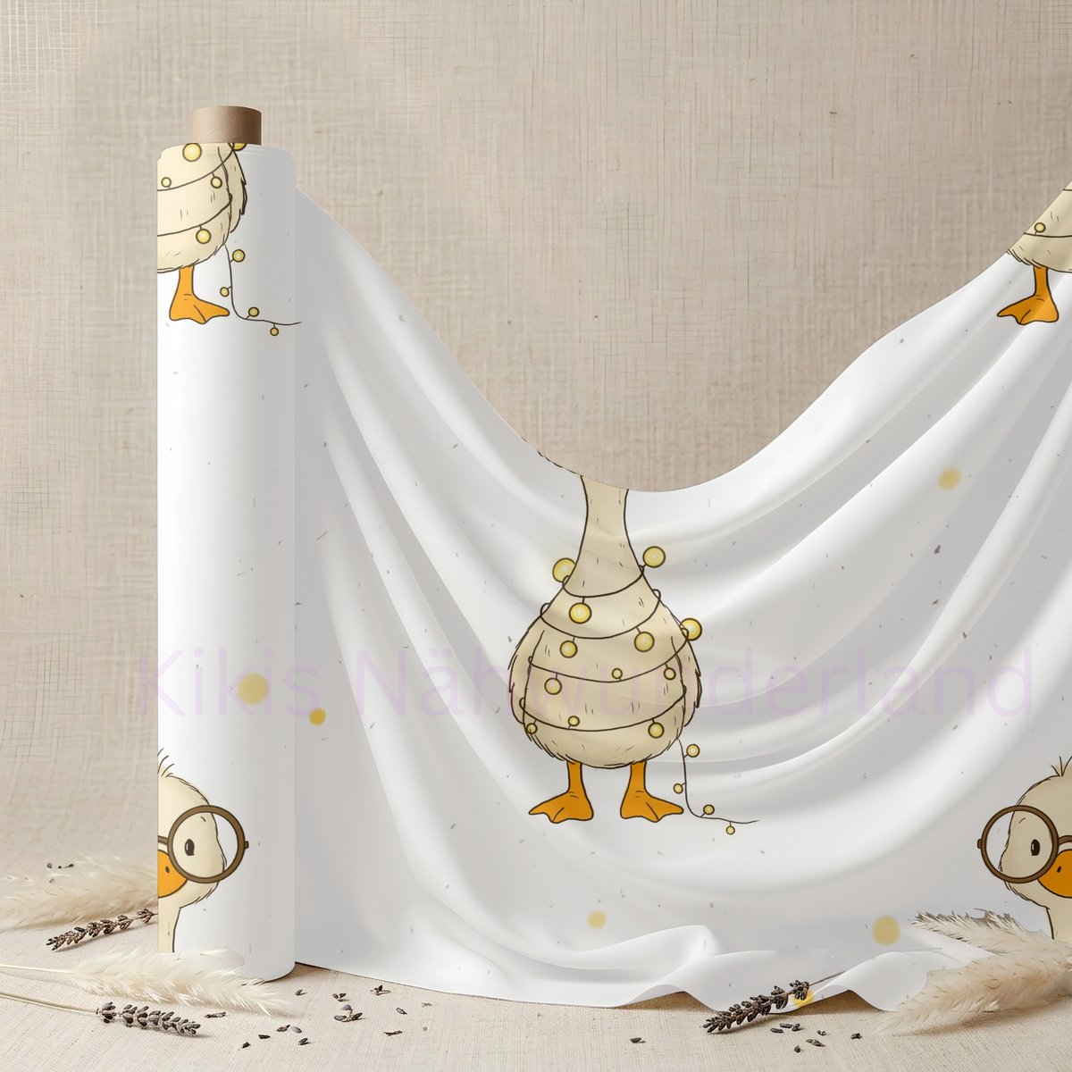 Die Weihnachts-Gans- Gans, Weihnachten, Stoff, Meterware, Eigenproduktion