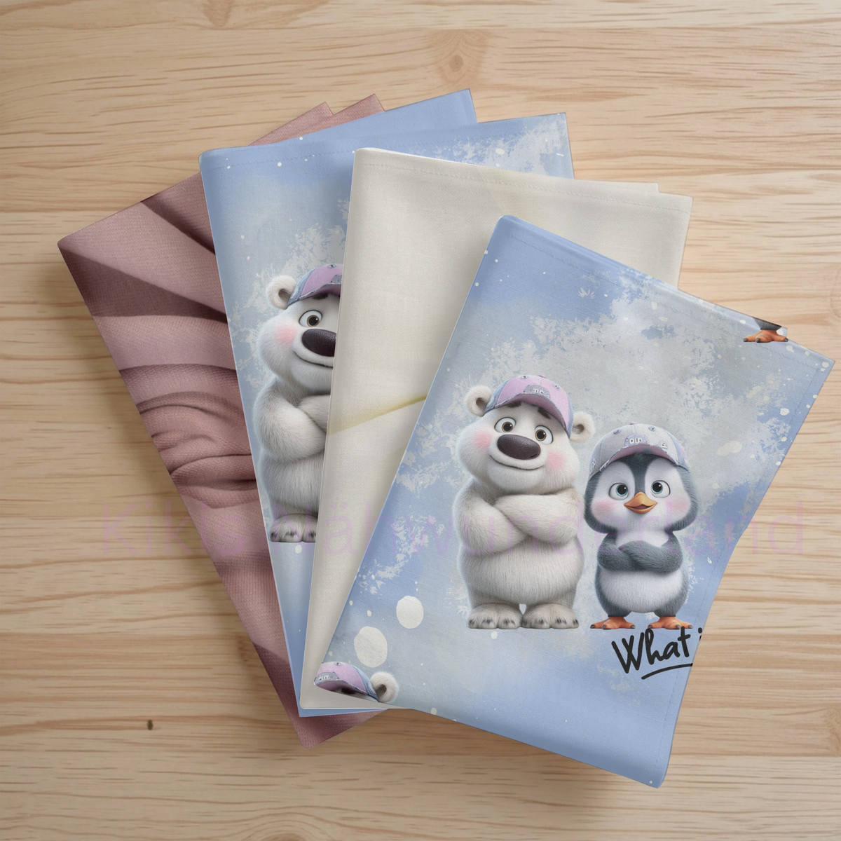 Eislife-Pinguin, Eisbär, Stoff, Meterware, Eigenproduktion