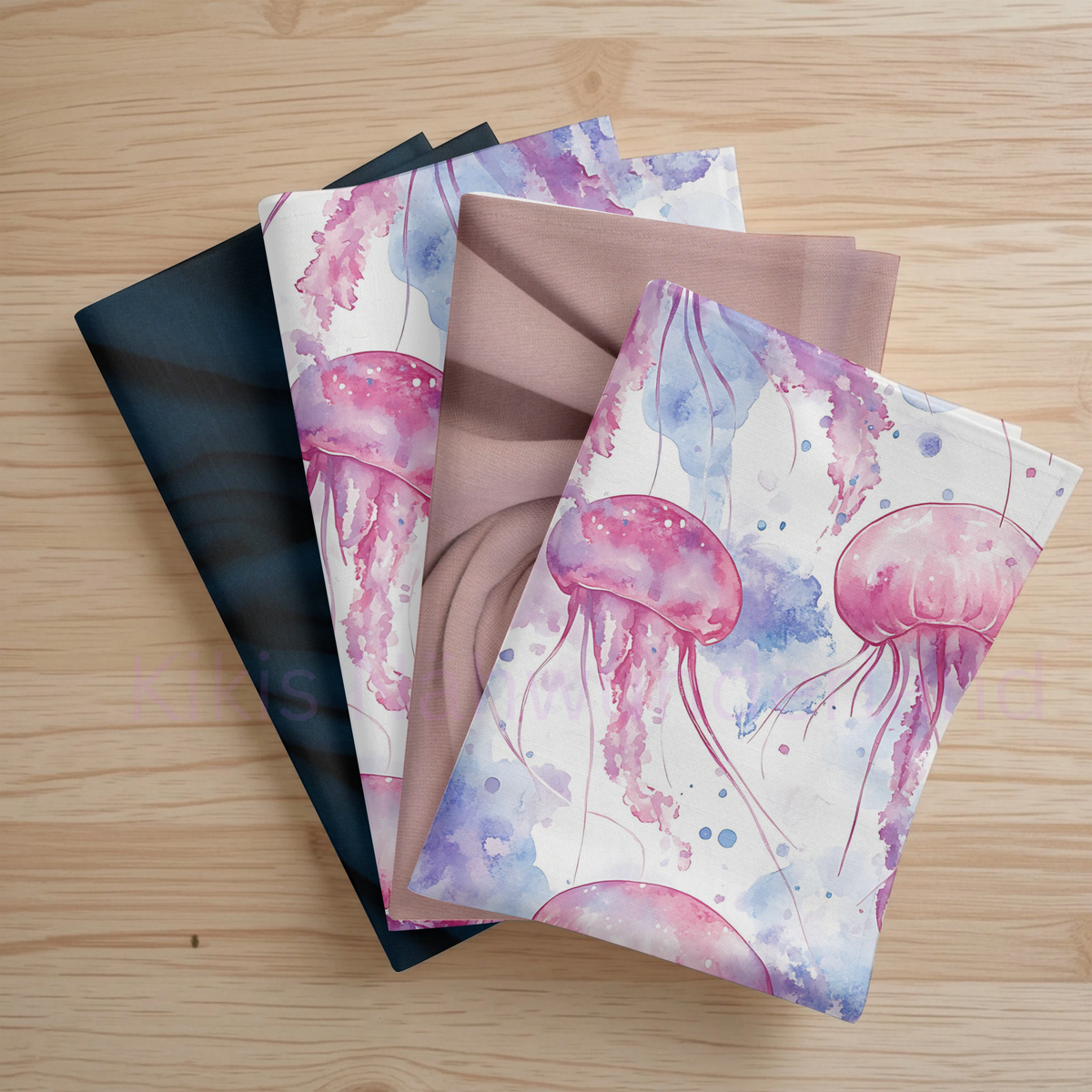 Qualle Rosa- Qualle, Rosa, Stoff, Meterware, Eigenproduktion