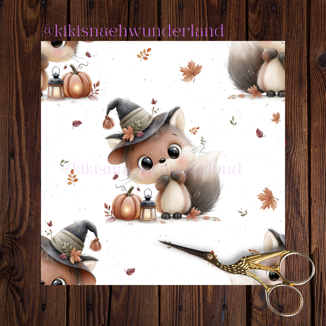 Spooky Scrat- Eichhörnchen,Halloween,Stoff,Meterware,Eigenproduktion